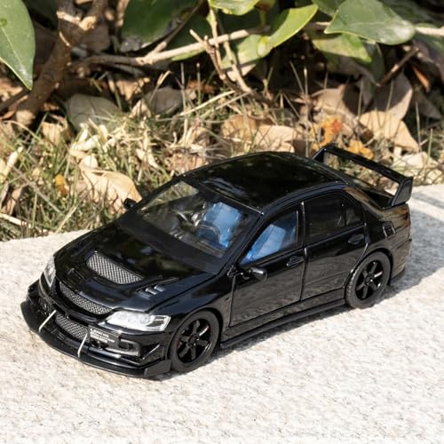 FEXXA Toy Car Compatible for 1:32 Mitsu bishi Lancer Evolution Model, Pull Back Diecast Collectible Car with Sounds ＆ Lights for Kids Boys Girls and Adults, Gift (Black) - Image 3