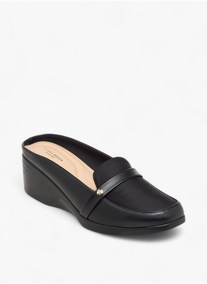 Flora Bella By Shoexpress Solid Slip-On Mules with Wedge Heels  - Image 2