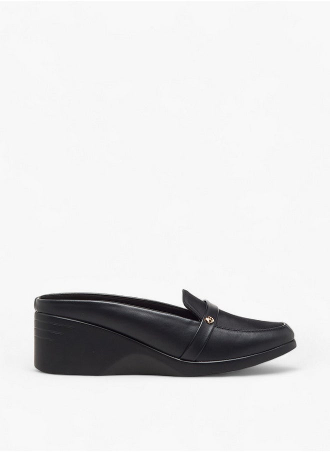 Flora Bella By Shoexpress Solid Slip-On Mules with Wedge Heels  - Image 3