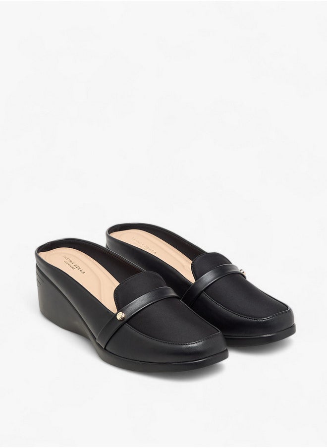 Flora Bella By Shoexpress Solid Slip-On Mules with Wedge Heels  - Image 1