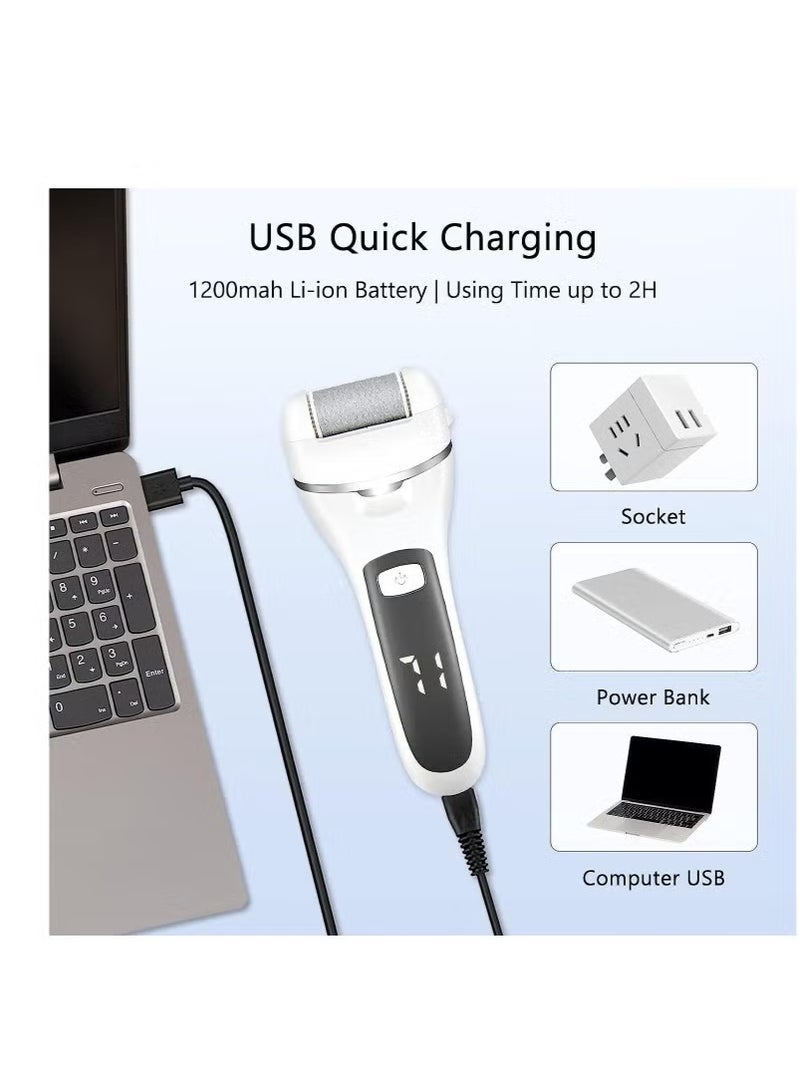 Electric Callus Remover for Feet, Rechargeable Pedicure Tools Foot Care Feet File, 13 in 1 Callous Remover Kit for Remove Cracked Heels and Dead Skin, with 3 Roller Heads 2 Speed, Battery Display - Image 5