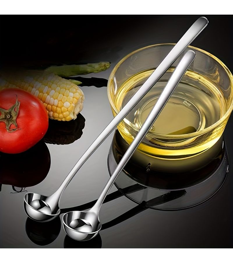 304 Stainless Steel Long Handle Seasoning Spoon Perfect for Stirring Deepening Oil Hot Pot Kitchen Utensils - Image 2