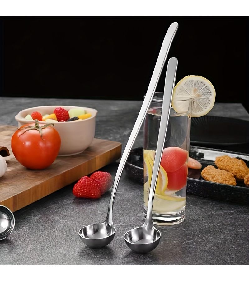 304 Stainless Steel Long Handle Seasoning Spoon Perfect for Stirring Deepening Oil Hot Pot Kitchen Utensils - Image 1