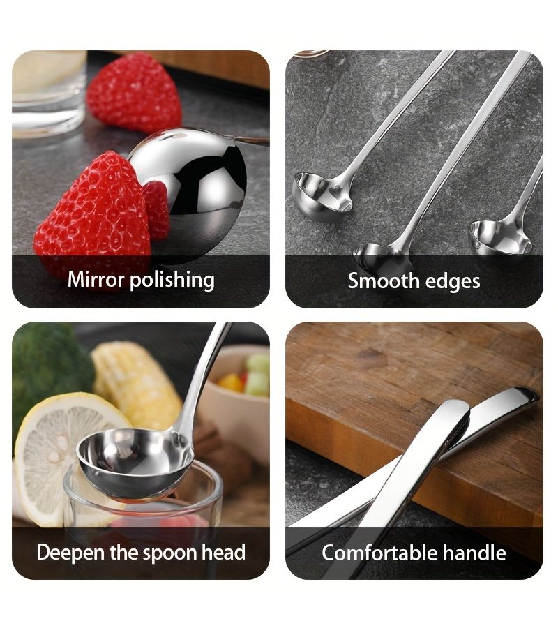 304 Stainless Steel Long Handle Seasoning Spoon Perfect for Stirring Deepening Oil Hot Pot Kitchen Utensils - Image 4