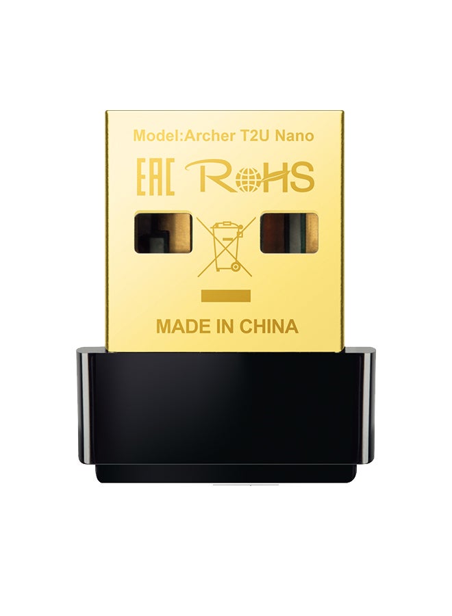 تي بي لينك محول USB لاسلكي بتقنية النانو AC600 أسود - Image 1