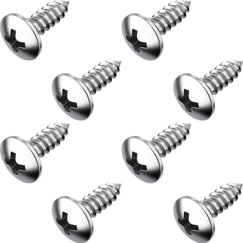 PRIME AVE Stainless Steel License Plate Screws for License Plates, Frames, Covers - Rust Proof Licence Plate Screw Set for Front/Rear Compatible with Buick Cadillac Chevrolet GMC - Image 1