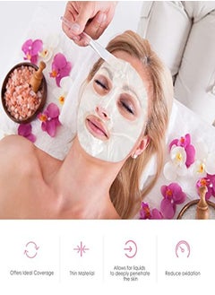 Maitys 200 Sheets Facial Plastic Mask Disposable Facial Sheet Mask Transparent Face Masks Skincare Preservative Facial Paper Sheet Diy Clear Paper Facial Mask Spa Thin Facial Plastic Wrap Moisture Retention  - Image 3