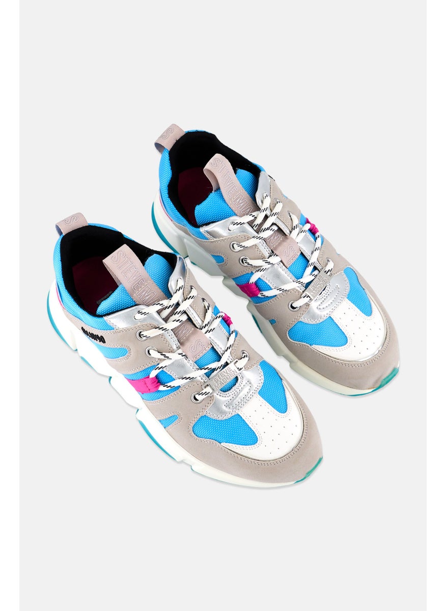 STEVE MADDEN - Women Ganegirl Lace Up Casual Shoes,Blue - Image 1