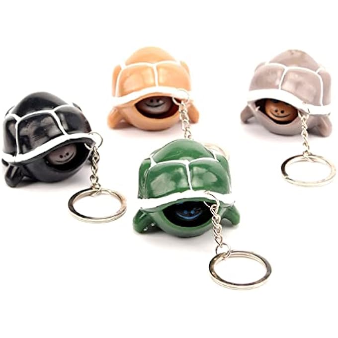 Sujosa 1pcs Turtle Keychain Fidget Toy, Silicone Stretch Toy, Stress Toy, Pressure-Relief Toy, Venting Toy, Relaxing Toy, Stress Relief and Anxiety Relief for Audlt (Four Random Color) - Image 4