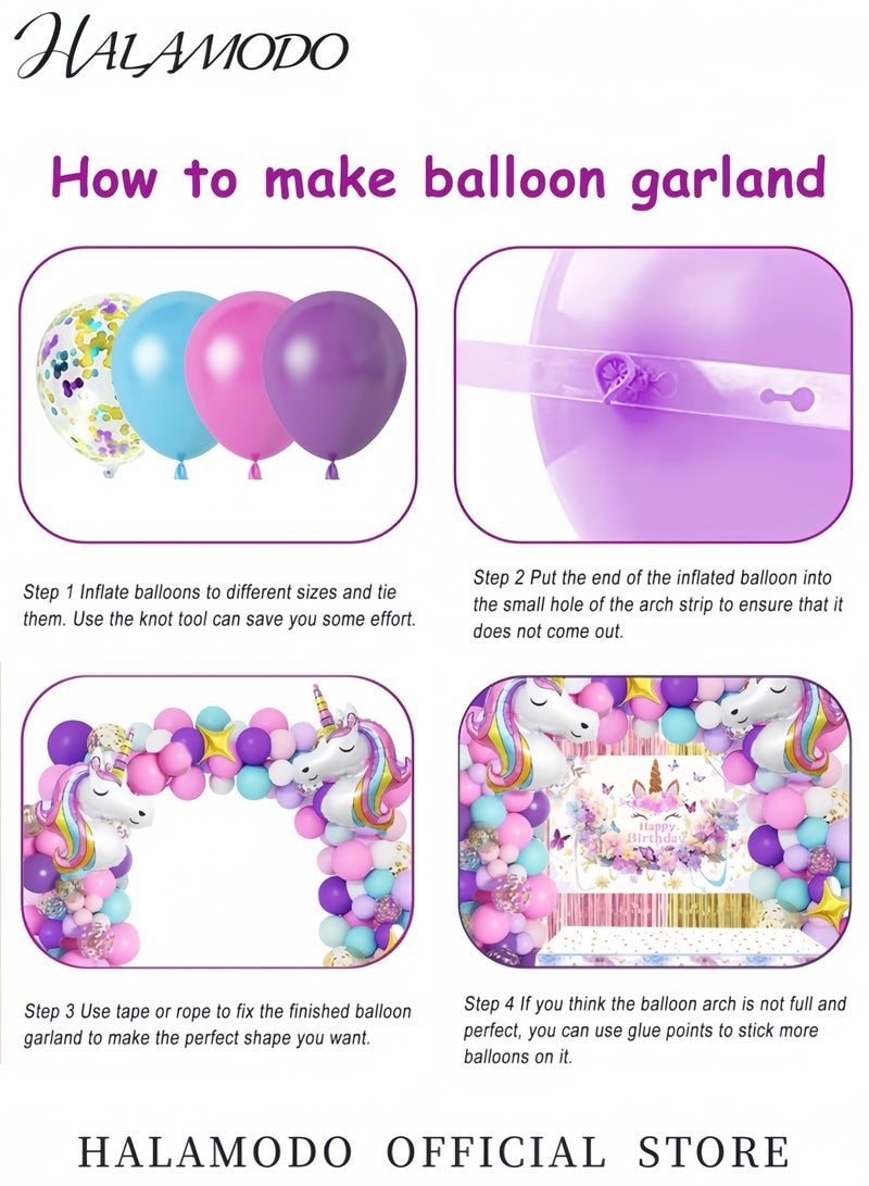 هالامودو بالون رأس وحيد القرن بحجم 43 بوصة بالون هائل من الماير بالون فويل وحيد القرن الأرجواني لزينة حفلات أعياد الميلاد لوازم حفلات وحيد القرن للبنات - Image 4