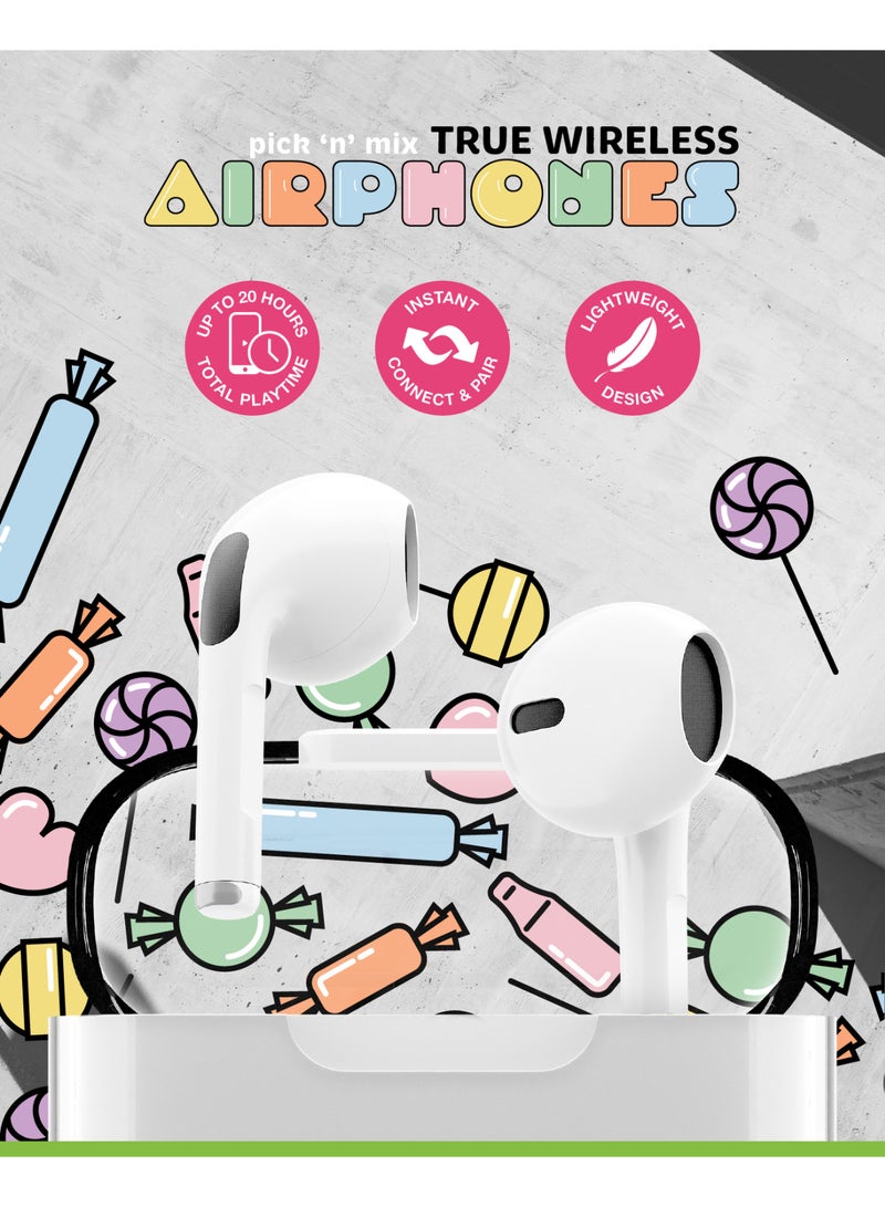 JUICE Airphones Wireless Earbuds, Stylish Design Earphones, Tiny, Lightweight Comfort, Smart Noise Cancelling, Clear Sound, IPX4, Touch Control, Bluetooth 5, 20Hours Playtime, 10m Range - White - Image 5