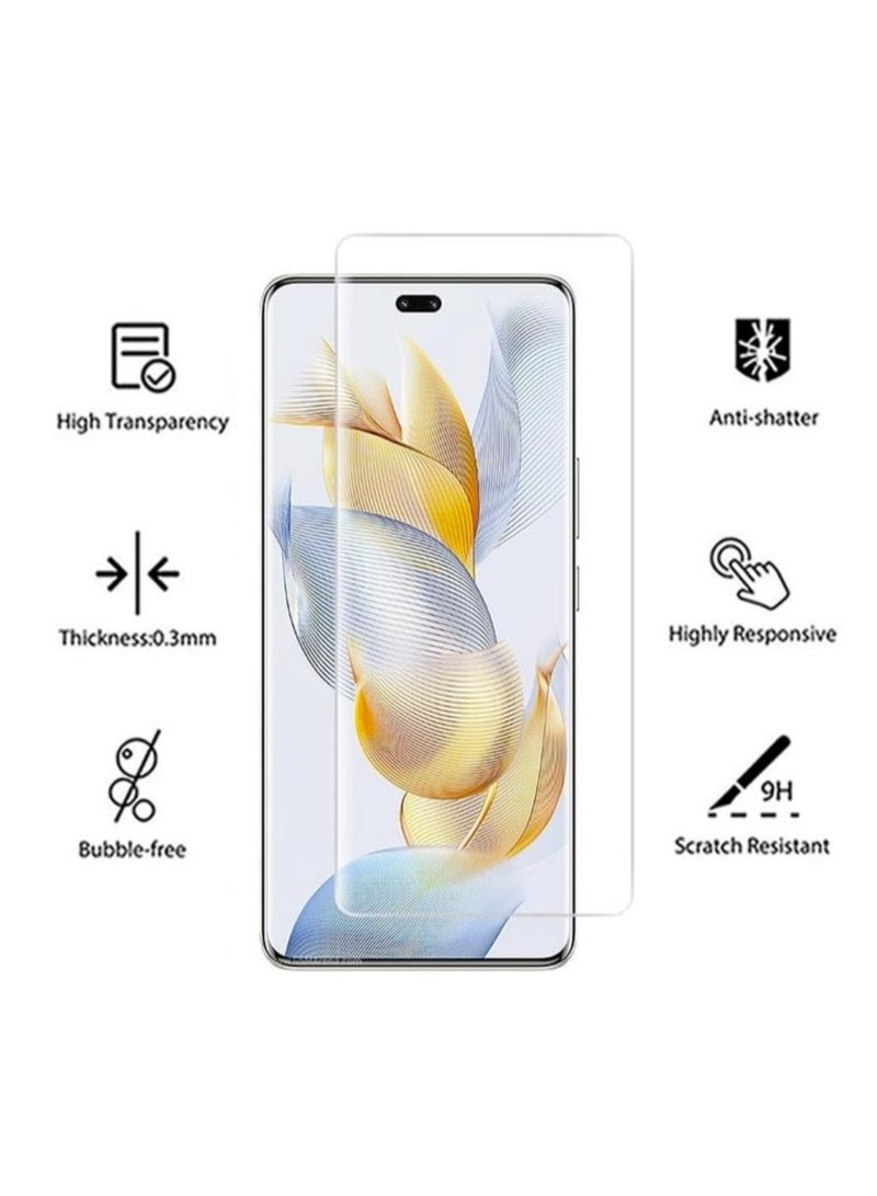 DUSALA For Honor 90 Screen Protector, UV Tempered Glass Full Cover the Screen, 9H Hardness, Anti-Scratch, Anti-Shatter, Anti-Fingerprint Screen Protector for Honor 90 5G 2023 (UV Clear 2 Pack) - Image 4