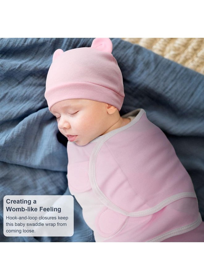 DRESHOW DRESHOW BQUBO 3 Pack Preemie Swaddle Blanket Wrap with Bear Ears Hat Set for Baby Boys Girls Preemie Swaddle Preemie Cap for 3-7 Lbs Preemie & 0-3 Months Girls Boys  - Image 4