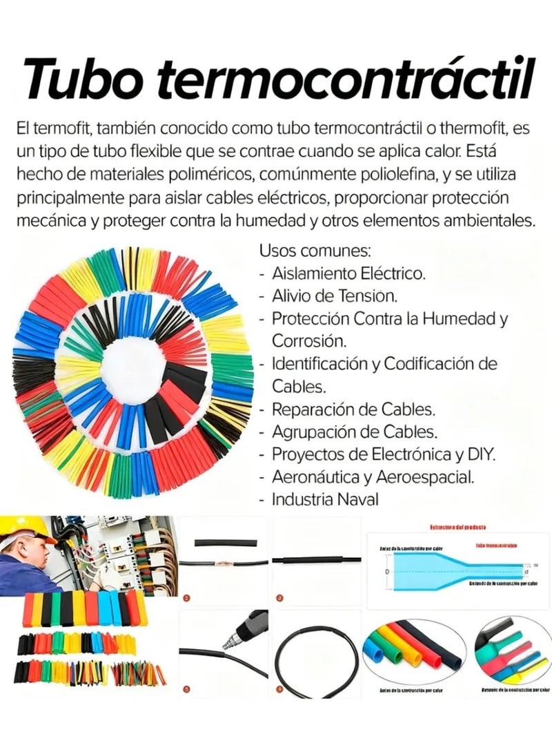 656-Piece TERMOFIT Heat Shrink Tubing Kit - 8 Sizes (AI Series) - Image 3