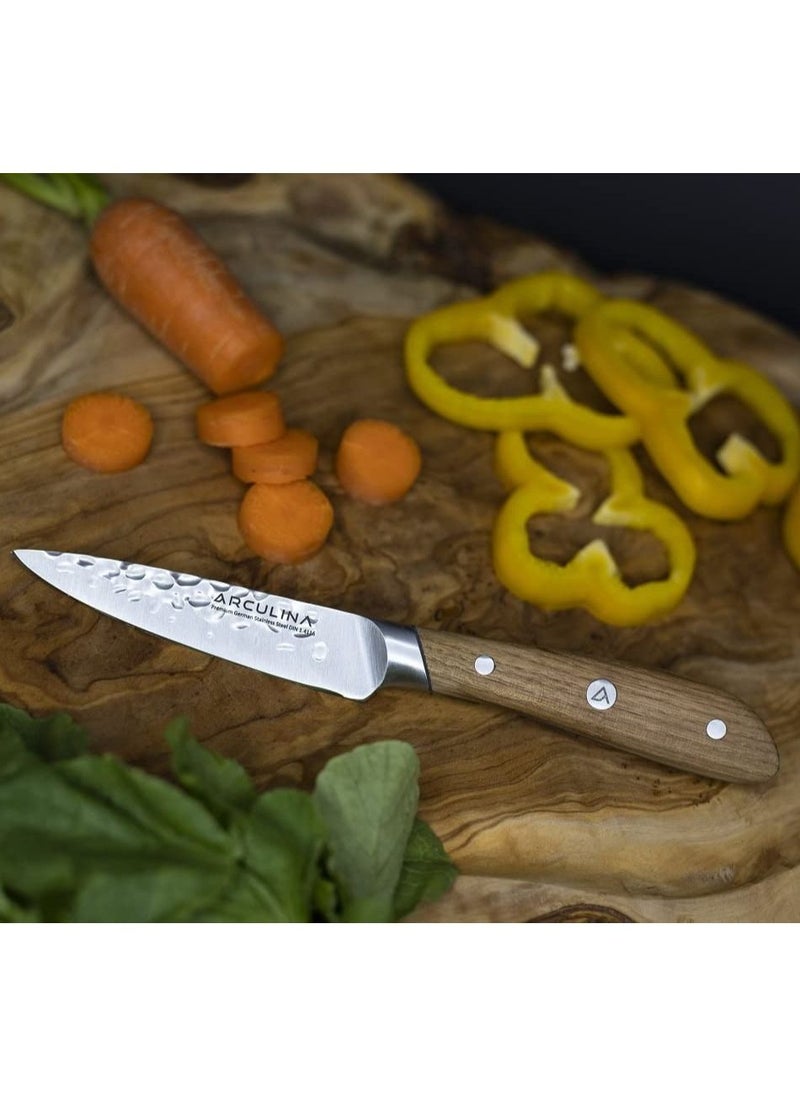 ARCULINA ARCULINA Chef, Carving  and Paring 3 pcs Knife Set - NATURAL ASHWOOD HANDLE  - Image 4