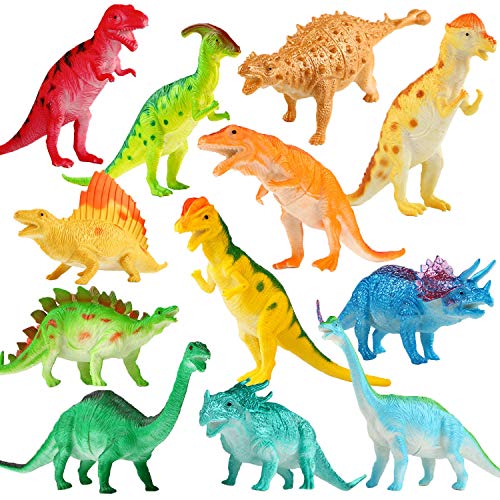 Yeonhatoys Yeonha Toys Dinosaur Figure 7 Inch Jumbo Dinosaur Toy Playset12 Pack Safe Material Assorted Realistic Dino Vinyl Plastic Dino Set Party Favors Toys for Kids Boys Toddler Educational - Image 1