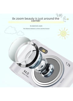 Generic Student Camera Digital Self-contained Flash Entry-level CCD HD Junior High School Student Cute Phase-Body Color:Black +32G Memory Card + Card Reader + Cartoon Stickers  - Image 3