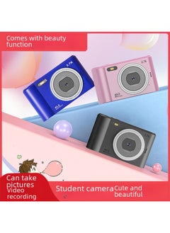 Generic Student Camera Digital Self-contained Flash Entry-level CCD HD Junior High School Student Cute Phase-Body Color:Black +32G Memory Card + Card Reader + Cartoon Stickers  - Image 1