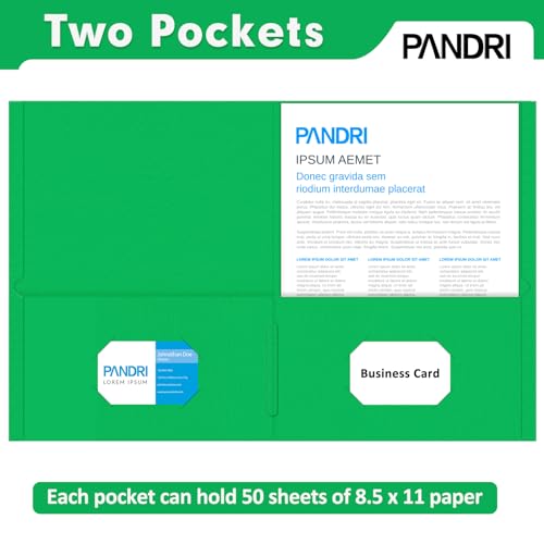 PANDRI Two Pocket Folders, PANDRI 160 Pack 2 Pocket Folders, Letter Size Paper File Folder for School Office Home Business, Assorted 5 Colors - Image 3