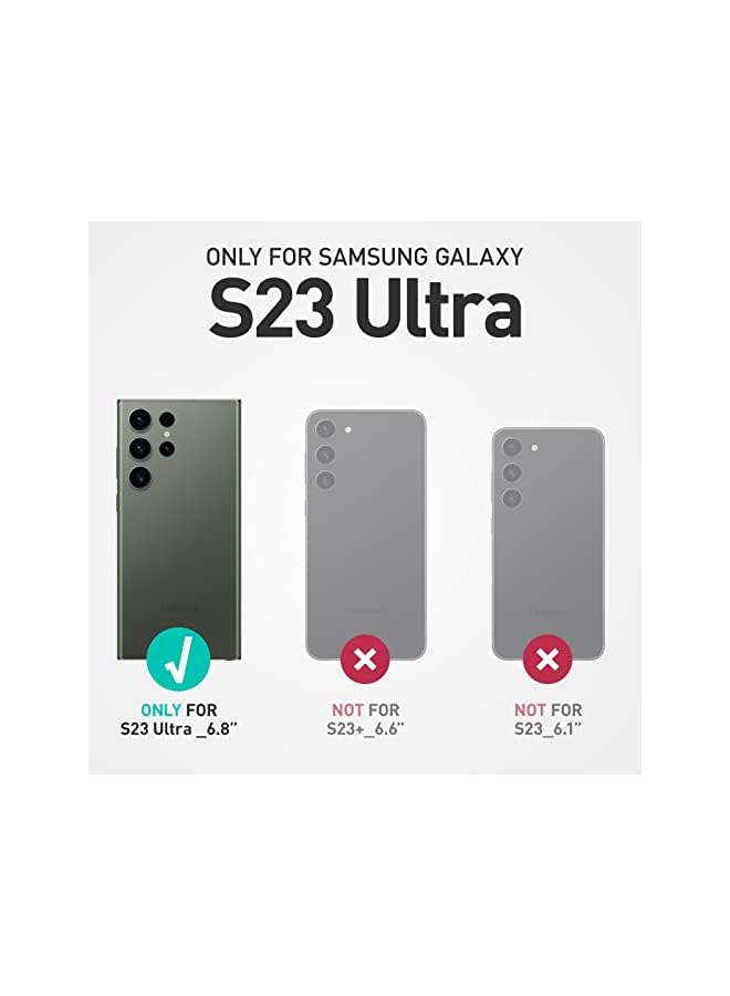 سوبكيس حافظة سلسلة Edge XT لهاتف سامسونج جالاكسي S23 الترا 5G (2023)، حافظة حماية شفافة بإطار نحيف مع واقي شاشة مدمج (أسود) - Image 2