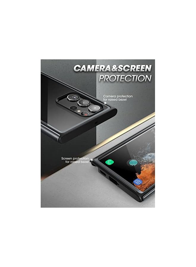 سوبكيس حافظة سلسلة Edge XT لهاتف سامسونج جالاكسي S23 الترا 5G (2023)، حافظة حماية شفافة بإطار نحيف مع واقي شاشة مدمج (أسود) - Image 5