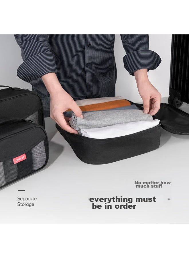 Pack All Travel Storage Bag Set, Luggage Organizer, Underwear Sorting Bag, Business Trip Clothing Storage Bag, Three-piece Set, Black - Image 5