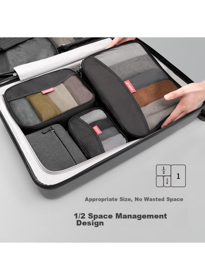 Pack All Travel Storage Bag Set, Luggage Organizer, Underwear Sorting Bag, Business Trip Clothing Storage Bag, Three-piece Set, Black - Image 2