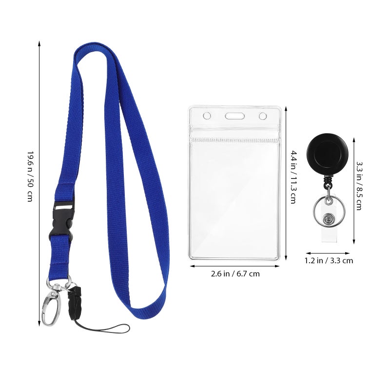 Badge Holder with Lanyard and Buckle, Featuring Double-sided Slots for Easy Card Access - Image 2