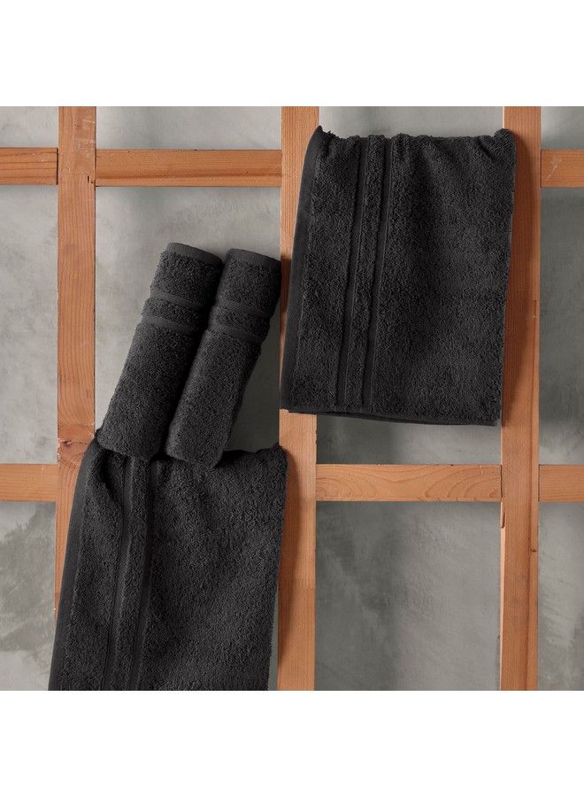 Hammam Linen Black Hand Towels 4 Pack 16 X 29 Turkish Cotton Premium Quality Soft And Absorbent Small Towels For Bathroom  - Image 5