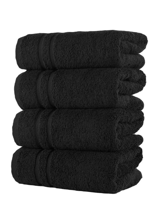Hammam Linen Black Hand Towels 4 Pack 16 X 29 Turkish Cotton Premium Quality Soft And Absorbent Small Towels For Bathroom  - Image 2