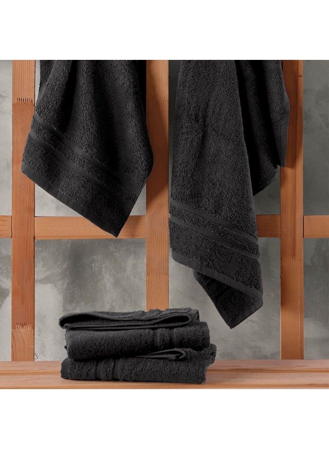 Hammam Linen Black Hand Towels 4 Pack 16 X 29 Turkish Cotton Premium Quality Soft And Absorbent Small Towels For Bathroom  - Image 4
