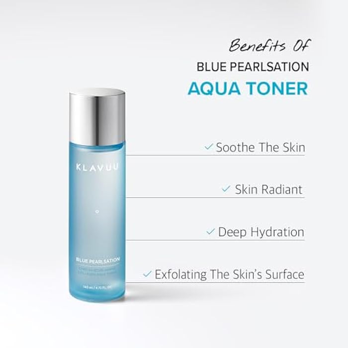 Klavuu Blue PEARLSATION ONE Day 8 Cups Marine Collagen Aqua Toner - Deeply Hydrating & Soothing for Skin Radiance, Non-Sticky Formula for All Day Comfort and Refreshment – 4.73 floz - Image 3