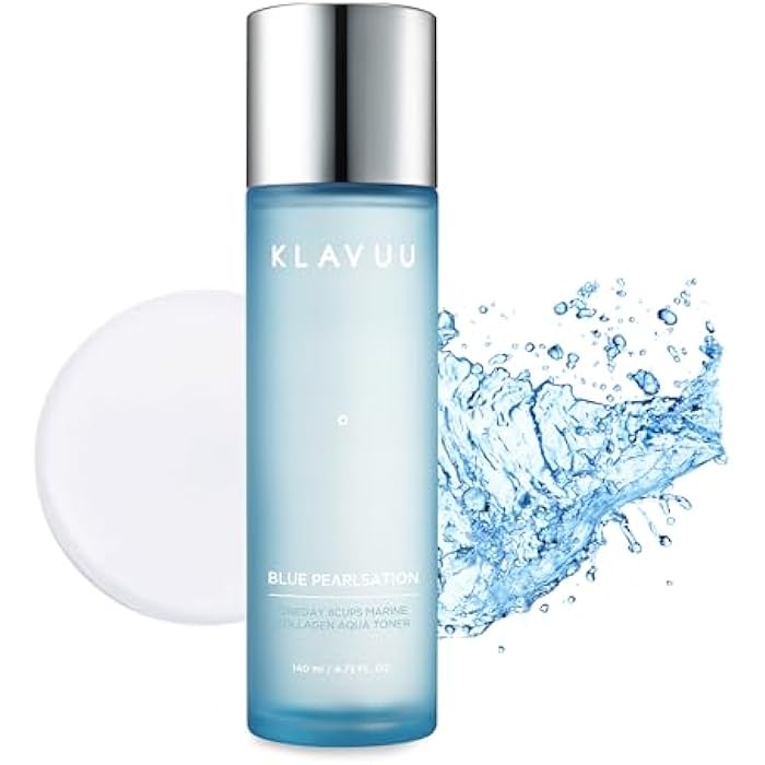 Klavuu Blue PEARLSATION ONE Day 8 Cups Marine Collagen Aqua Toner - Deeply Hydrating & Soothing for Skin Radiance, Non-Sticky Formula for All Day Comfort and Refreshment – 4.73 floz - Image 1