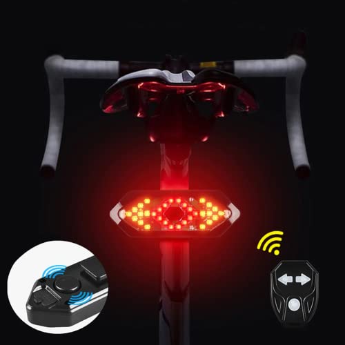 Linist Bicycle Tail Light with Turn Signals, Brake Light & Bicycle Mirror Combo - Wireless Remote Control, USB Rechargeable Safety Warning Cycling Light - Image 4
