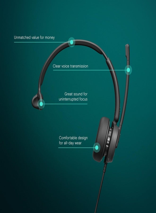 إبوس سماعة رأس EPOS Impact 430 أحادية الجانب توضع على الأذن مع ميكروفون مزدوج، فلترة الضوضاء، منفذ USB-C/USB-A، مناسبة للمكتب المنزلي، سهلة الاستخدام، تدعم التكبير، متوافقة مع أنظمة الاتصالات الموحدة. - Image 2