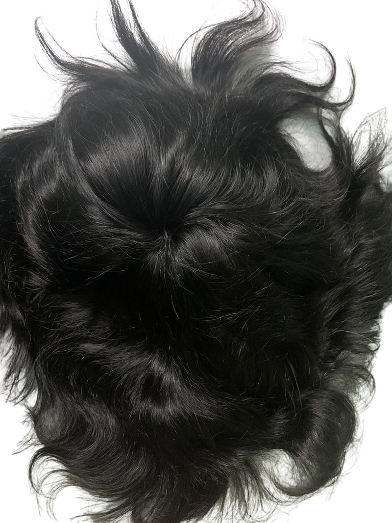 Glorious Hub 10x8 USA Super Mono 100% Silky and Soft Human Hair Patch for Men | Natural and Real Look Monofilament Toupee | Easy Fix Clips, Tape or Glue | Natural Black | - Image 3