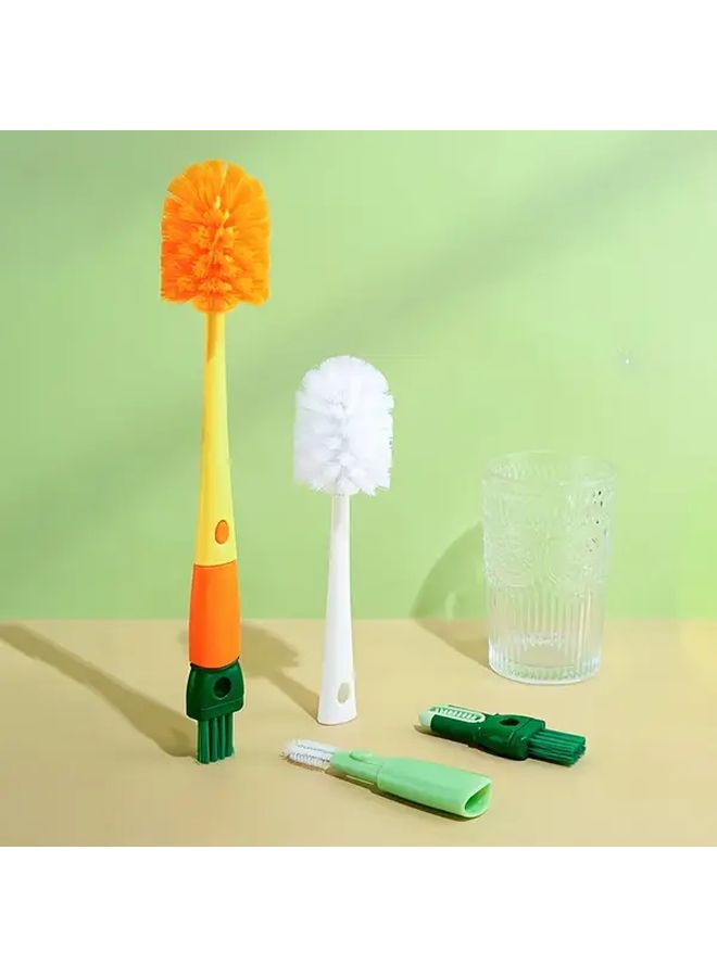 Green White 4in1 Long Handle Bottle Cleaning Brush Multipurpose Kitchen Tool - Image 1