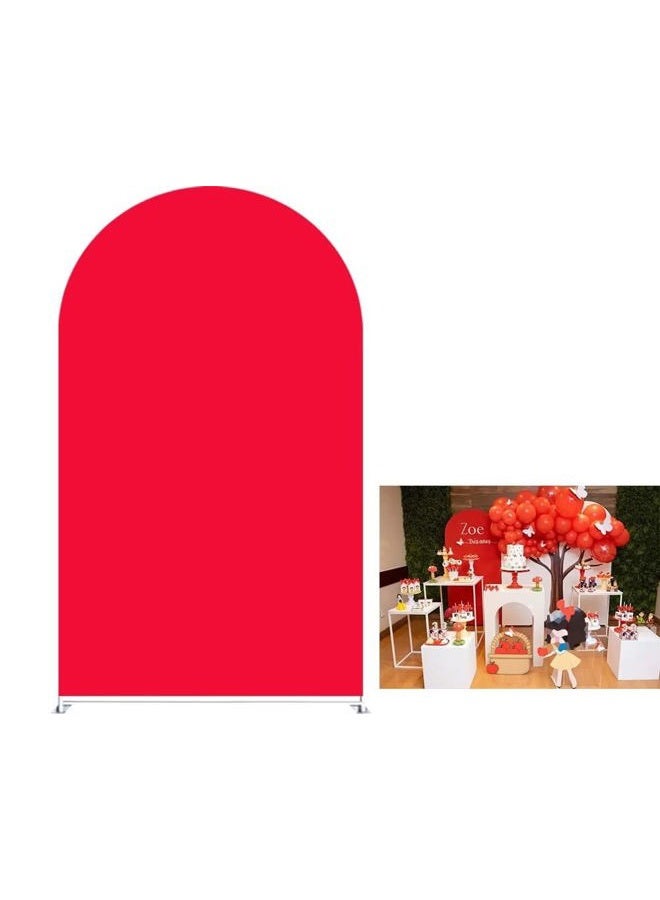 HUAYI Double Sided Red Arch Backdrop Cover for Birthday Party Wedding Baby Shower Decorations Chiara Backdrops Arched Wall Covers Frame Stands Banner Photography Background 2.6ft * 6ft  - Image 1