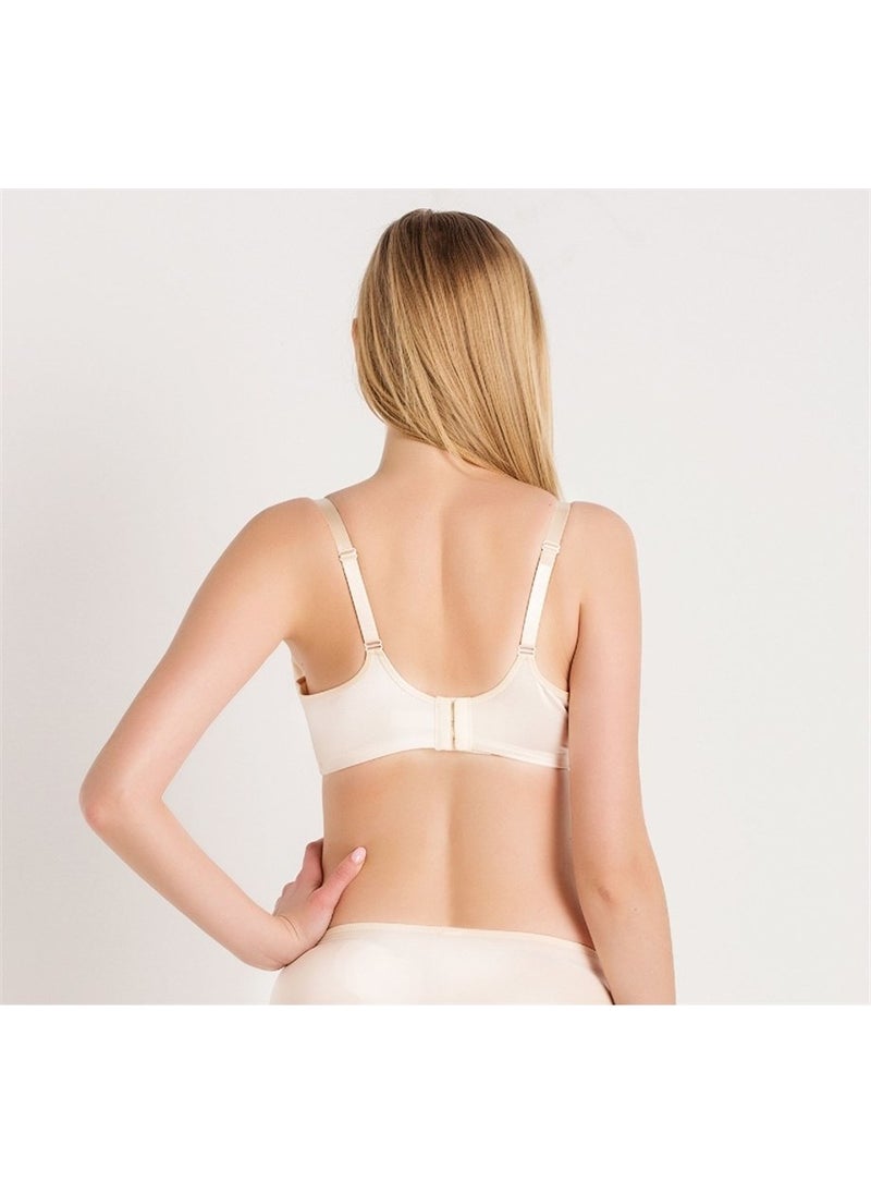 Magic Form 1783 Plain Fabric Plus Size Gathering Hollow Bra - Ecru  - Image 2
