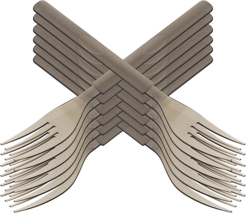 TIDTALEO 50pcs Thickened Dessert Cake Forks Bulk Party Tableware 18cm Gray Individually Wrapped Tasting Forks for Catering and Events - Image 1