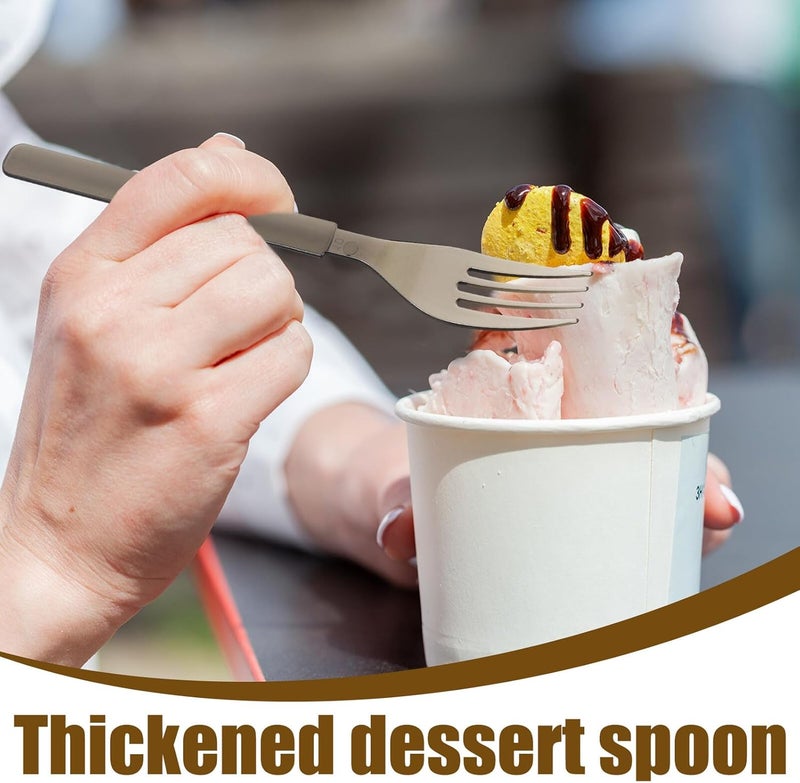 TIDTALEO 50pcs Thickened Dessert Cake Forks Bulk Party Tableware 18cm Gray Individually Wrapped Tasting Forks for Catering and Events - Image 2