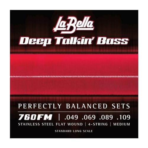 La Bella 760FM Deep Talkin' Stainless Steel Flat Wound, Medium, Bass Guitar String 49-109 - Image 2