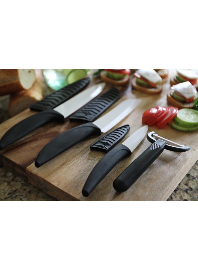 Miracle Blade World Class Series White Ceramic 7-piece Knife Set with Protective Blade Covers - Image 2