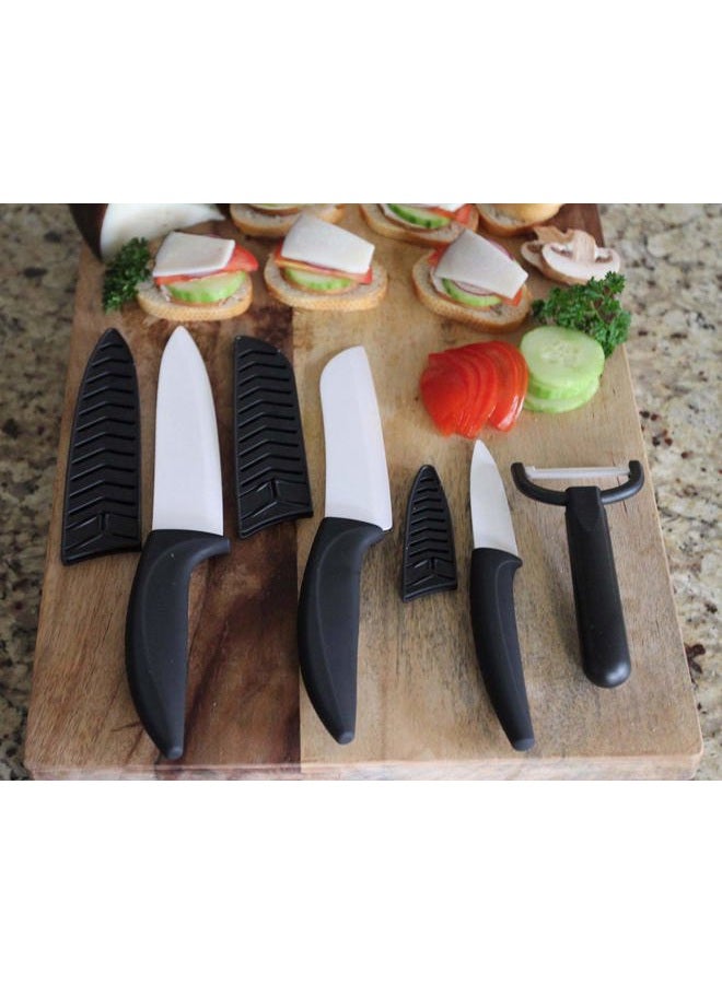 Miracle Blade World Class Series White Ceramic 7-piece Knife Set with Protective Blade Covers - Image 3