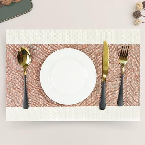 KitchEase Dining Table Placemats & Runner Set – Heat Resistant, Washable & Stain Resistant Woven Vinyl Mats | Table Runner & 4 Placemats Set for Stylish Dining (45x30 cm Placemats, 180x30 cm Runner) - Image 2