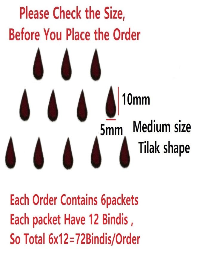 Vama Fashions Maroon Velvet Tilak Bindis Kumkum Bindi for Women Ladies - Image 3
