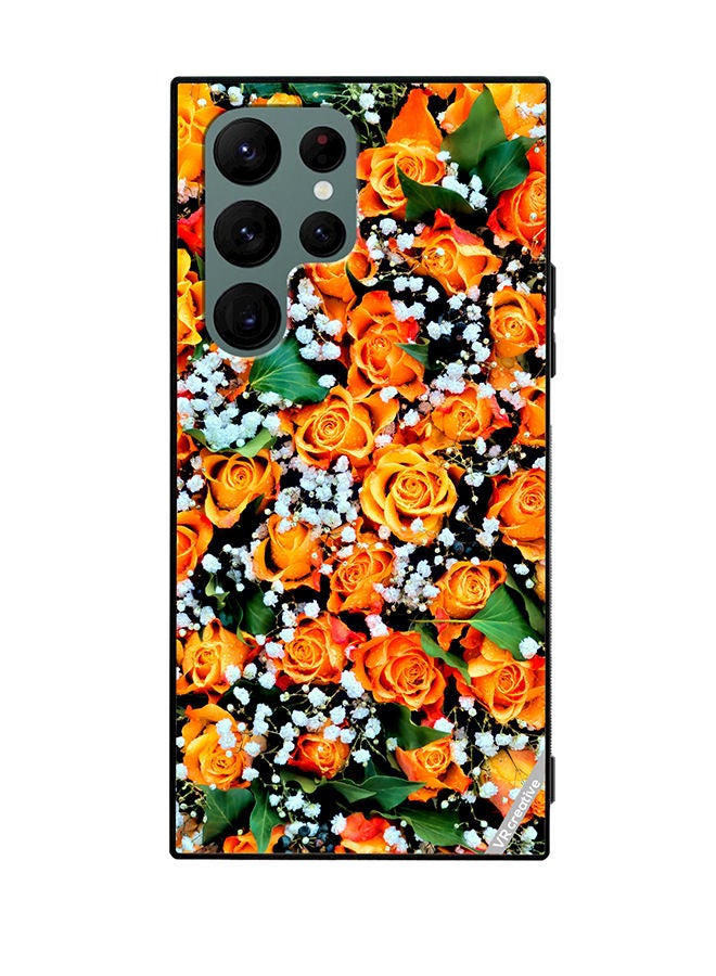 VR CREATIVE Protective Case Cover For Samsung Galaxy S22 Ultra 5G Real Flower Design Multicolour - Image 1