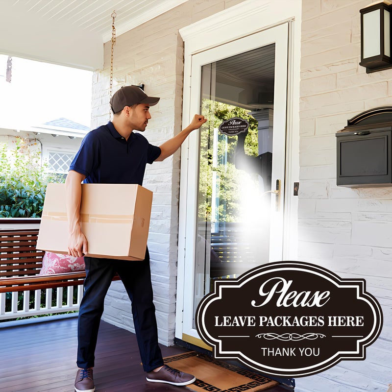 LUHIMO Please Leave Packages and Deliveries Here Signï¼ŒSelf-Adhesive Waterproof Vinyl Delivery Signs for Packages, Place Packages Here Sign for Homeï¼ŒOfficeï¼ŒShopï¼ŒBox, Door - Image 5