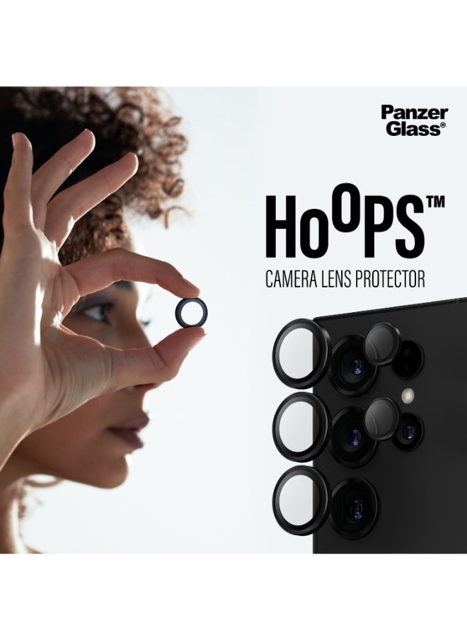PanzerGlass Hoops Samsung Galaxy S24 Ultra | Camera Lens Protector - 4 Layers of Protection w/ Anti-Shatter Layer, Anti-FingerPrint, Smudge-Free, Drop Proof, No Image Distortion - Black  - Image 4