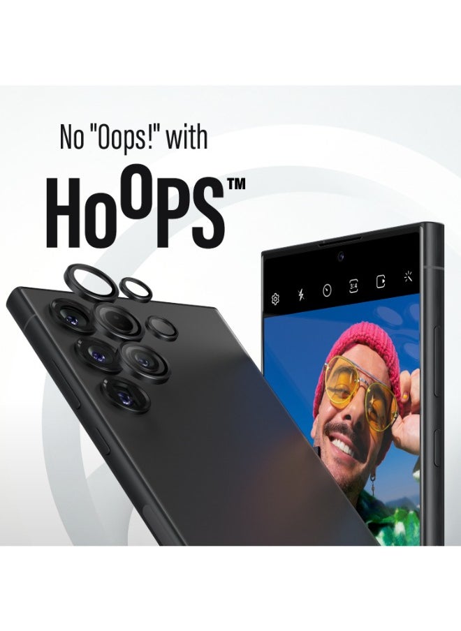 PanzerGlass Hoops Samsung Galaxy S24 Ultra | Camera Lens Protector - 4 Layers of Protection w/ Anti-Shatter Layer, Anti-FingerPrint, Smudge-Free, Drop Proof, No Image Distortion - Black  - Image 3